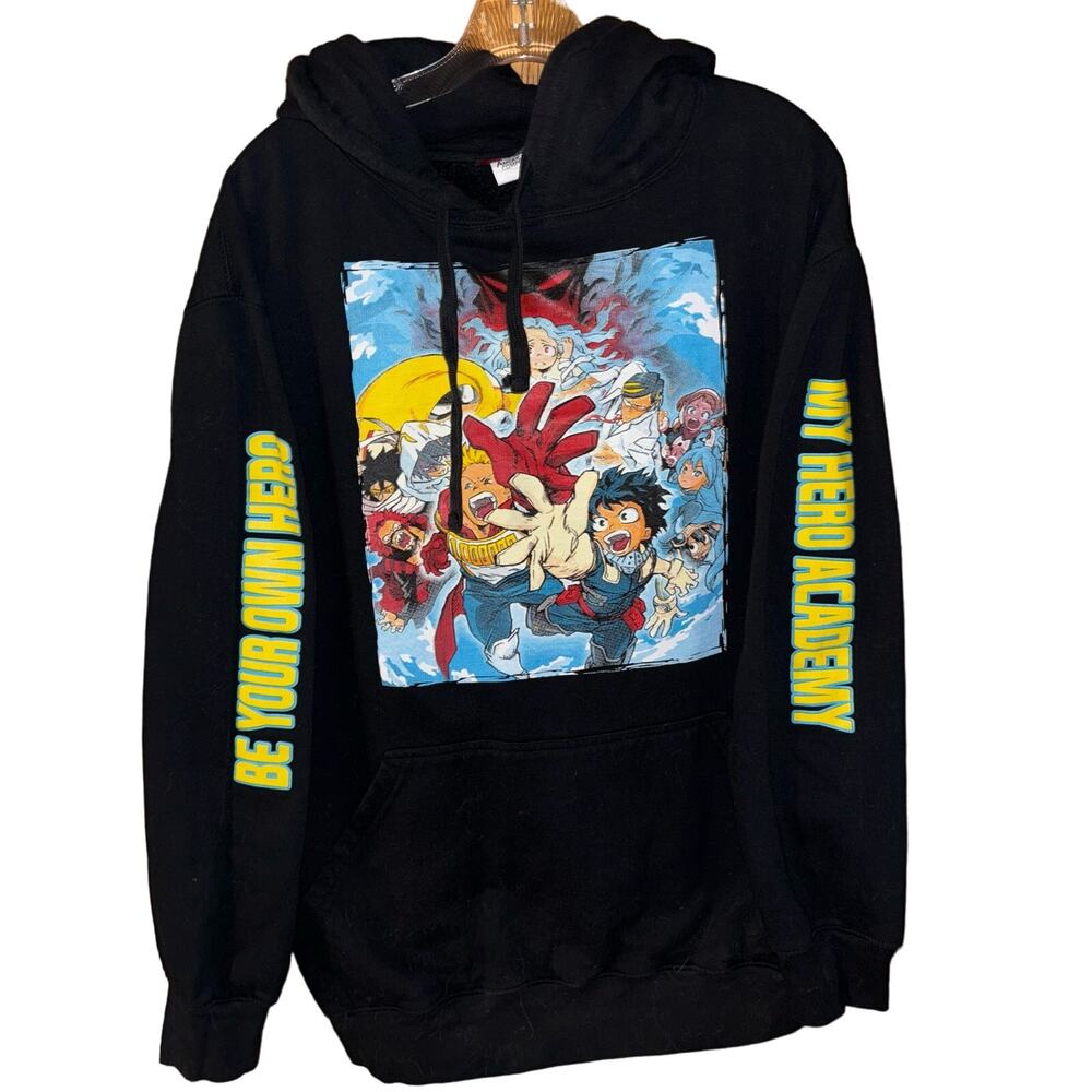My Hero Academia American Comfort black graphic hoodie sweatshirt (size XL)